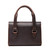 This is the back view of the double handle purse in dark brown