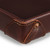 High quality this leather catchall valet tray can hold a lot because the corner of this red brown one is so strong.