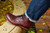 High quality oxblood boots by Saddleback worn with jeans.