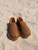 High quality tan full grain leather Dave's Deals Barefoot Slip-on Shoe - Size 14 - Tobacco side view - Saddleback Leather