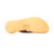 High quality bottom view of the dark brown flip flops
