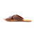High quality side view image of the red brown womens sandals