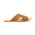 High quality side view image of the light brown womens sandals