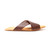 High quality side view image of the red brown womens sandals
