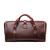This is the back view of the reddish brown leather range and tool bag