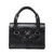 High quality front view of the Silverback Double Handle leather Purse in black