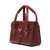 High quality side view of the Silverback Double Handle leather Purse in reddish brown