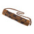 High quality leather travel chess set that is rolled up with a shoulder strap.