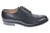 High quality black full grain leather wing tip shoe full side profile showing silhouette, sole, and heel - Saddleback Leather