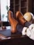 High quality tan full grain leather toe cap shoes lifestyle shot with feet propped on wooden desk - Saddleback Leather