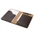 High quality open view of the Moleskine leather cover in dark brown