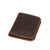High quality side view of the dark brown Slim leather Bifold Wallet