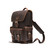 High quality front pocket backpack in dark brown side view