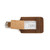 High quality tan brown leather luggage tag that is open to  be an ID Badge Holder.