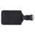 This is a black leather luggage tag that is backward and to  be an ID Badge Holder.