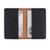 High quality interior of a black leather business card holder wallet.