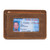 High quality front of a full tan brown leather wallet.