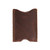 This is the front of a thin red brown leather card sleeve wallet.