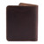 This is the back of a dark brown large bifold leather wallet.