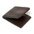 High quality dark brown leather wallet bifold with RFID showing the side