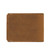 High quality light brown leather wallet bifold with RFID showing the back