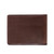 High quality dark brown leather wallet bifold with RFID showing the back