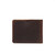High quality dark brown leather wallet bifold with RFID showing the back side.