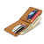 High quality tan brown leather wallet bifold with RFID showing the inside.