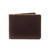 This is a red brown leather wallet bifold with RFID showing the front side.