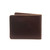 High quality red brown leather wallet bifold with RFID showing the back side.