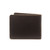 High quality dark brown leather wallet bifold with RFID showing the back side.