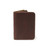 High quality red brown leather business card holder wallet front.