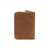 This is a tan brown leather business card holder wallet back.