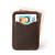 High quality dark brown leather wallet standing with cash.