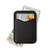 High quality black leather wallet standing with cash open.