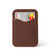 High quality red brown leather wallet standing with no cash.