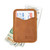 High quality tan brown leather wallet open with cash sticking out both ends.