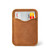High quality tan brown leather wallet standing.