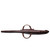 High quality red brown leather gun sleeve for rifles and shotguns and it is facing the top.