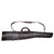 High quality dark brown leather gun sleeve for rifles and shotguns and it is facing the back.