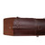 High quality red brown leather gun sleeve for rifles and shotguns and its closure.