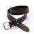 This is a dark brown thick leather belt size 34.