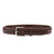 This is a size 36 red brown  thick leather belt from the front.