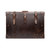 High quality full grain leather suitcase in dark brown.