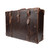 High quality leather suitcase in dark brown leather.