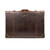 High quality saddleback suitcase in dark brown leather.