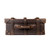 High quality top view of dark brown carry on suitcase.