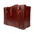High quality saddleback Leather carry on luggage in red brown.