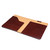 High quality medium leather portfolio in red brown with a open view