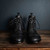 High quality saddleback Leather Officer's Boot in Pitch Black.